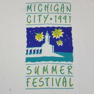 SOLD Vtg 90s Michigan City Summer Festival T-Shirt L